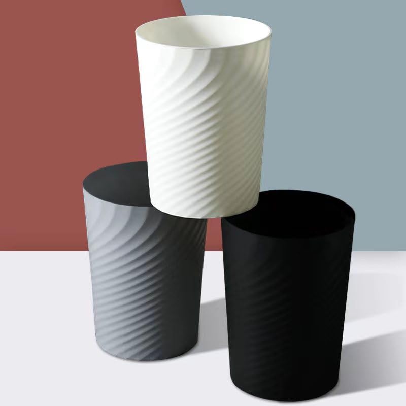 Miniatura 7 de Bote de basura pequeño, cubo de basura de plástico, papelera de reciclaje de basura, cubo de basura redondo para baño, oficina, dormitorio, cocina,