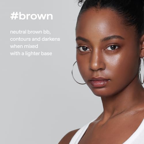 Image of glow breathable blemish balm #brown, deep-coverage bb cream & tinted moisturizer, skincare-like finish with green tea leaf water infusion, healthy radiant, non-comedogenic, 1 fl oz