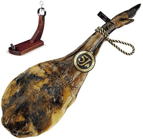 Schinken (Schulter) Pata Negra Bellota 5J (Cinco Jotas) 5,5 kg ​​- 100% Iberico + Schinkenhalter + Messer