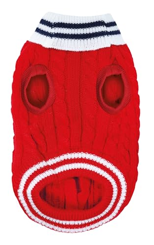 Pull pour chien lavable en machine avec col haut chaud et trou laisse