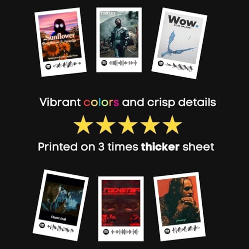 Image of Post Malone Poster | Post Malone Songs Polaroids (Set of 15) | Posty's Wow, Circles, Sunflower Songs Mini Poster (8 x 6 cm) Posters for Phone Accessories, Bedroom, Office, room decoration (Post Malone)