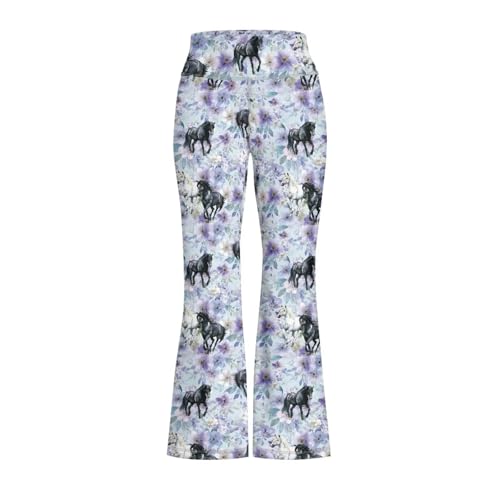 Image of Girls Flare Leggings Cute Bell Bottoms for Teen Girls Wide Leg Sweatpants for 5-14 T