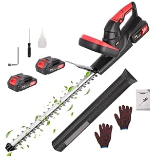 Taille Haie Batterie Taille-haie Electrique: Coupe Haie sans Fil avec Batterie 2000 mAh * 2, Double Lame de Coupe, Longueur de Coupe 480 mm,pour DéSherberger, éLaguer Les Arbres, Arbustes