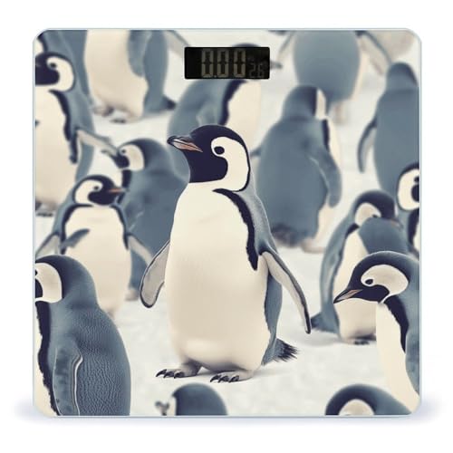 Báscula de baño digital con diseño de pingüino
