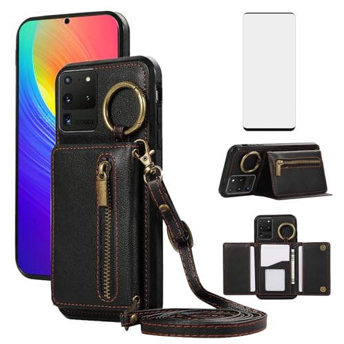 Coque Galaxy S21 Ultra anti-choc fine élégante noire Asuwish ZHKLLB US solide