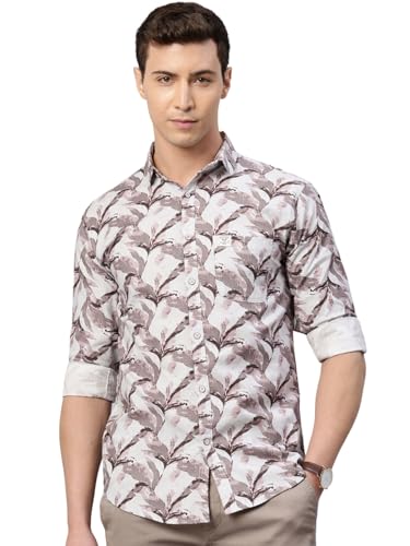 Image of Majestic Man Custom Abstract Printed Pure Cotton Slim Fit Casual Shirt