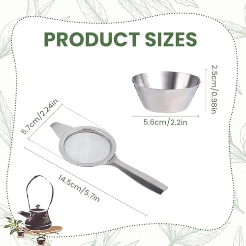 Durable Stainless Steel Tea Strainer with Drip Bowl – Fine Mesh Filter for Loose Leaf Tea, Coffee, and Dry Ingredients, Non-Slip Handle, Effortless to Clean, Rust-Resistant Kitchen Essential - Image 2