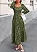 KIRUNDO Wedding Guest Dresses for Women Spring 2026 Long Sleeve Smocked Floral Flowy A Line Boho Maxi Dress Fashion Clothing (Army Green, Medium)