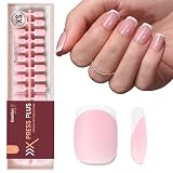 Beetles French Tip Press On Nails - 210 Pcs Extra Short Square Pink