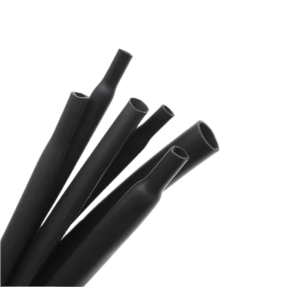 1 pz. 5 m Tubo termorestringente in silicone nero 1,7:1 - Protezione flessibile for cavi, diametro 0,8-30 mm, isolamento elettrico(2mm)