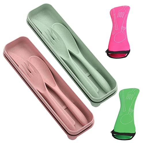 2 cubiertos de plástico traje, con 2 cajas de almacenamiento de cubiertos, juego de vajilla de tenedores, juego de cubiertos de camping portátil, adecuado para camping, picnic, oficina y fuera Cover
