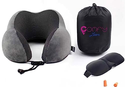 Coussin De Voyage TEMPUR Ergonomique Mousse Mémoire – Compact, Anthracite, Avec Sac De Transport, Soutien Cervical Parfait