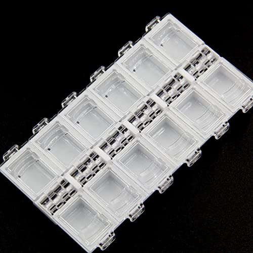 Image of ARTIBETTER 12-Compartment Jewelry Storage Box with Transparent Cover and Secure Closure Durable Compact Organizer for Small Accessories 4-Pack