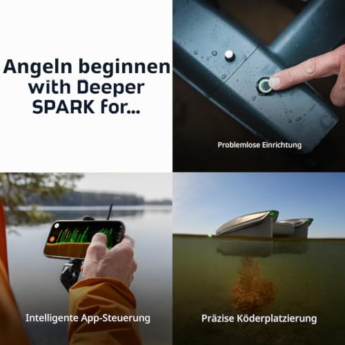 Deeper SPARK Smart Bait Boat mit Fish Deeper App und CHIRP Sonar, GPS Autopilot Köderboot zum Karpfenangeln, Telefon- & Tablet-Steuerung, Tragbares RC Fischerboot mit 150m / 492 ft Reichweite – Bild 3