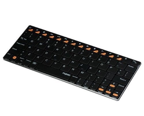 Жогорудан төмөн view of the Rapoo E6500 keyboard from a slight angle