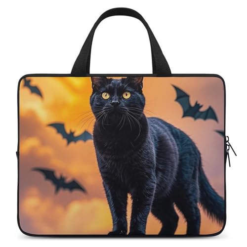 Housse ordinateur portable 10 pouces chat noir | Pochette PC netbook design