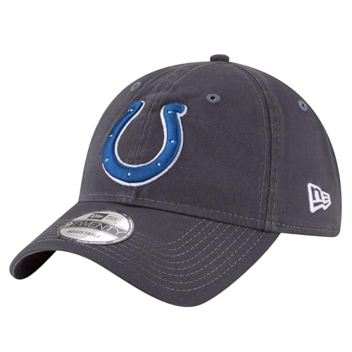 New Era NFL Core Classic 9TWENTY Graphite Adjustable Hat Cap - One Size (US Alpha One Size Indianapolis Colts)