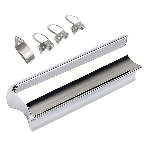 Totority Electric Guitar Supplies Metal Guitar Slide Tone Bar Finger Picks Set Easy Storage for Travel Practice