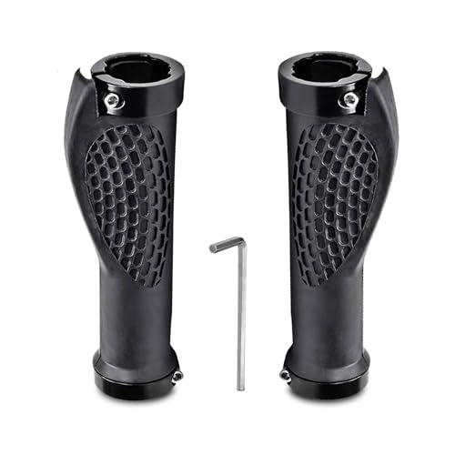 Fahrradgriffe Ergonomisch, 22.2mm Griffe rutschfeste Gummi Lenkergriffe Fahrrad, Fahrradlenkergriffe für MTB, Trekkingrad, Cityrad Rennrad, E-Bike,Mountainbike, Scooter Fahrrad Griffe (Schwarz)