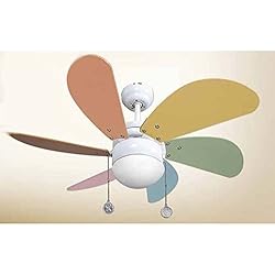 Ventilador Delfin 003 Ventilador de techo con luz colores pastel, 1xE27, 77 cm., AkunaDecor.