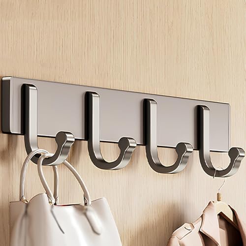 Perchero Pared, Perchero Colgante De Estilo Pastoral, Ganchos De Pared Sin Taladrar, Percheros Pared Aleación De Aluminio,Adecuado Para El Balcón Del Baño Detrás De La Puerta(Gray,29.7cm/11.6in)