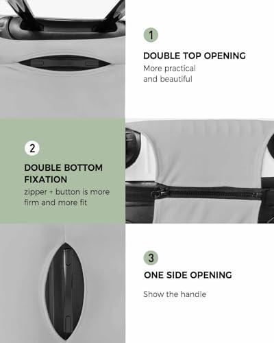 Minimalist Gray Solid Travel Luggage Cover, Modern Art Anti-scratch Travel Suitcase Protector Covers, Washable Elastic Baggage Covers Fit 29-32 Inch Carry on Luggage2