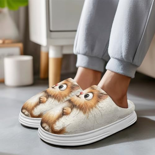 Thick Sole Slippers for Women Warm Flannel House Slippers 36-453