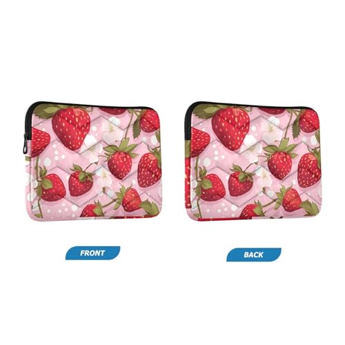 Funda para portátil de 13-14 pulgadas con diseño de fresa roja miniatura 2