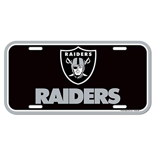 Placa de coche de Oakland Raiders de WinCraft con colores oficiales duraderos