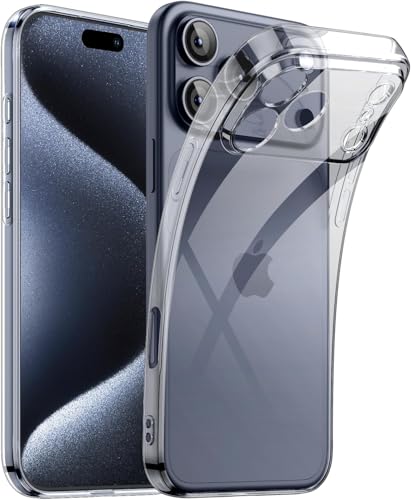 Image of REALCASE Stylish Silicone Back Cover Case for iPhone 17 Pro Max | Scratch Resistant Protective Crystal Clear Transparent Shock Proof Bumper Back Cover Case for iPhone 17 Pro Max