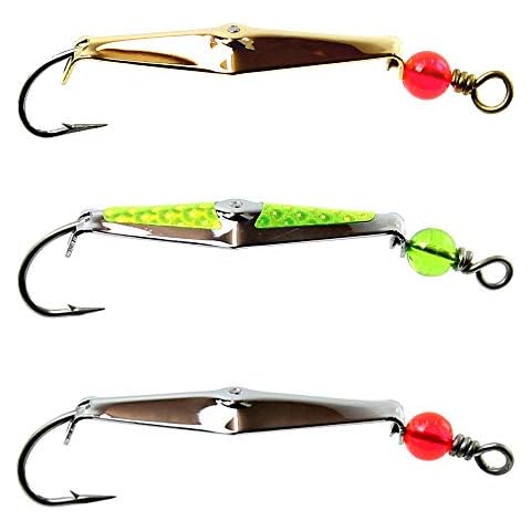 Clarkspoon Trolling Spoon Lures for Saltwater Fishing (Size 0-3 Pack (Chrome/Gold/Chartreuse Flash)) Cover