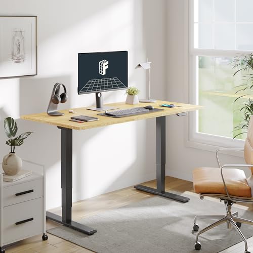 Image of FLEXISPOT E6 MAX Bamboo 72x30 Inch Dual Motor 3-Stage Heavy Duty Standing Desk, 330lbs Weight Capacity, Height Adjustable Desk w /Cable Management & Wheels (Solid Bamboo Desktop + Black Frame)