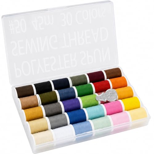 LEONIS Japan 30-Color Handy Polyester Sewing Thread Set, 45m / 50 yds...