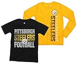NFL Boys Youth Football Fan Two Performance T-Shirt Set, Pittsburgh Steelers, Large 14-16