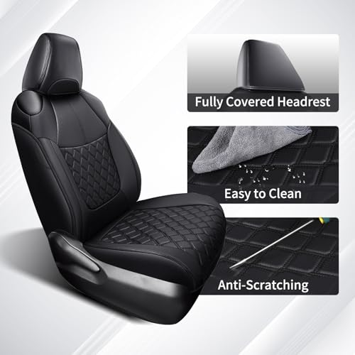 Image of Huidasource Custom Fit RAV4 Car Seat Covers Full Set, Waterproof Front&Rear Seat Cushion Fit for 2019-2024 Toyota Rav4 XLE LE XLE Premium Limited(Not for Hybrid /Adventure /TRD Off-Road /Prime, Black)
