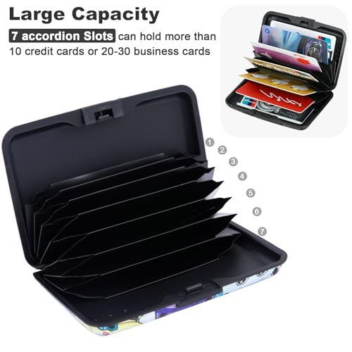 Image of ELFISH Mini RFID Aluminum Wallet Credit Cards Holder Business Card Case Metal ID Case for Men Women (Color cat)