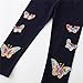 Navy Butterfly Stretch Leggings for Girls Toddlers' Bottoms Cotton Fashion Comfortable Pants Size 5 6T (1266, 6T)