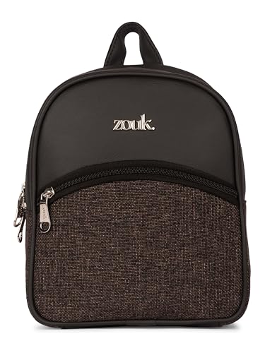 Image of ZOUK Dalila Mini Daypack | Stylish Small Backpack for Women | Compact | Bag for Girls | Daily College Use | Travel Day Pack | Vegan Leather | Handcrafted | Water-Resistant