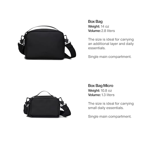 Image of RAINS Unisex Waterproof Crossbody Sling Fanny Bag - Versatile Black Box Bag for Women & Men