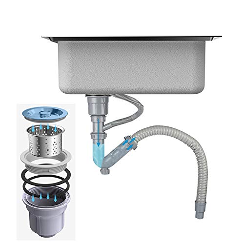 Ensemble combiné de crépine pour évier de cuisine et pack égouttoir en acier 580mm