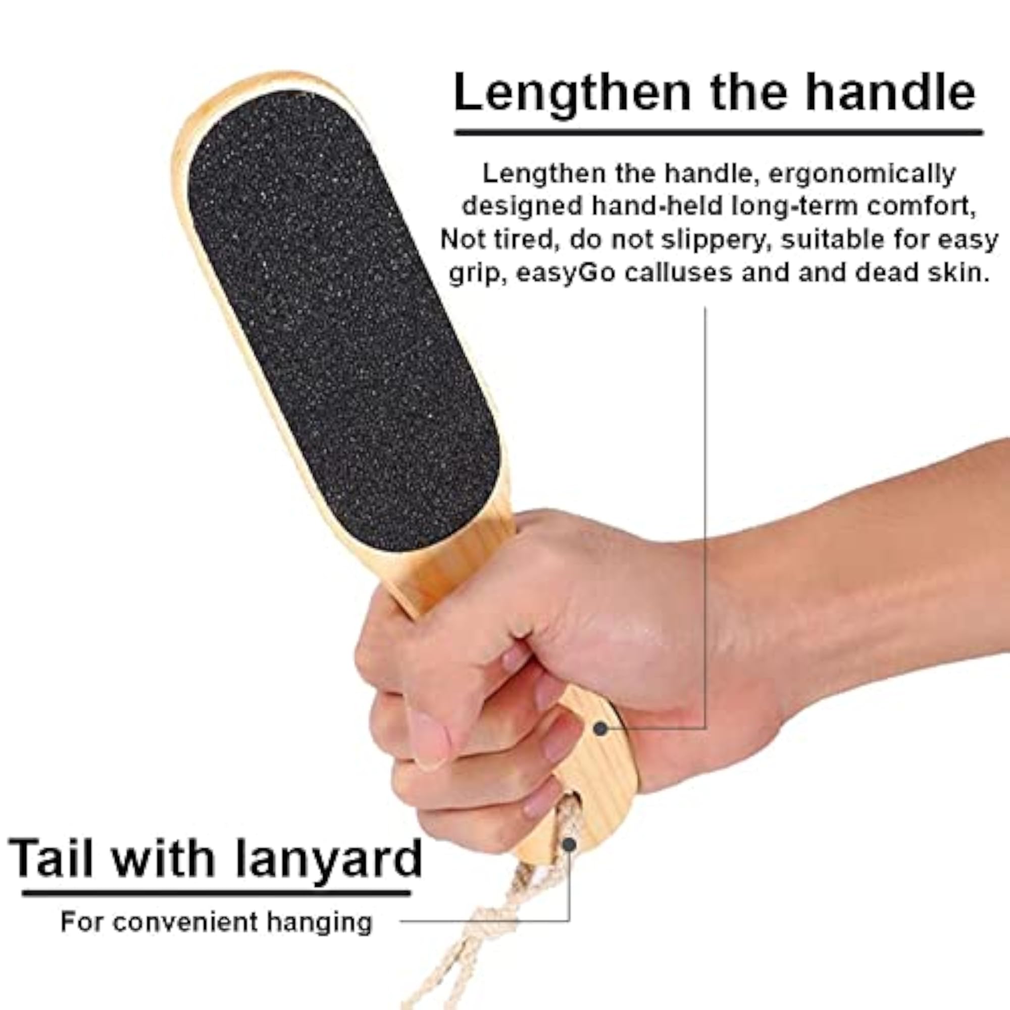 Professional Wooden Pedicure Foot Scrubber for Dead Skin Removal