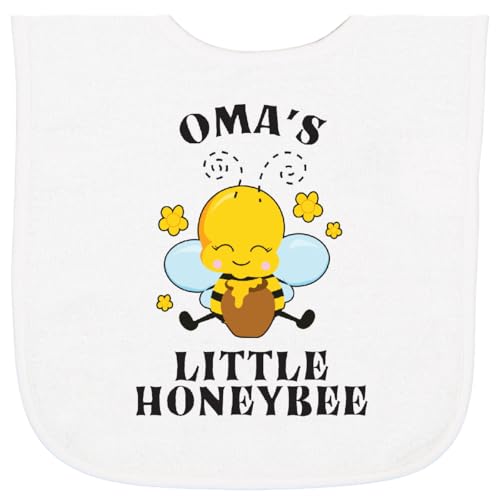 inktastic Cute Bee Oma's Little Honeybee with Stars Baby Terry Cloth Bib