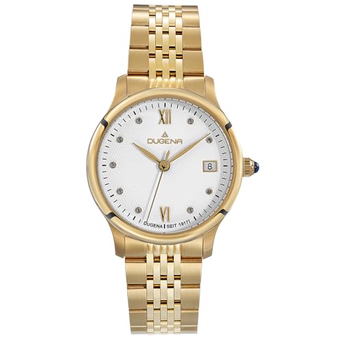 Dugena Damen-Armbanduhr 4461085 Florenz, Quarz, Edelstahl, Saphirglas, Drückerfaltschließe, 5 bar