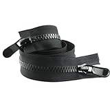 樹脂ファスナー 70cm オープンファスナー 両開き ダブルジッパー DIY ストレージバッグ ハンドメイド ダウンジャケット テント ジャケット ラゲージ ブラック 1個入り