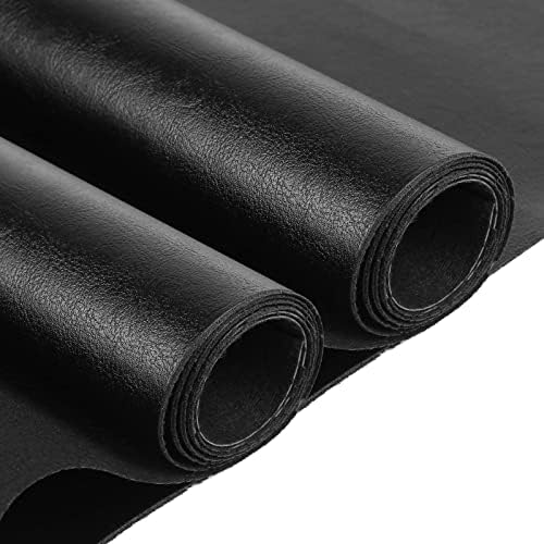 Butarfe Faux Leather 1.2mm Thick Upholstery Leather 2 Yards 54" x 72" Vinyl Leather Fabric by The Yard Soft PU Faux Synthetic Leather Pleather Fabric Black for Sofa Bags Chairs Car Seats DIY Crafts