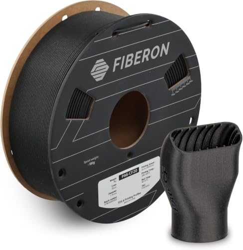 Image of Polymaker Fiberon PA6-CF20 Carbon Fiber Nylon Filament 1.75mm Black 1kg, Fiberon PA6-CF20 Nylon Warp Free 1.75mm 3D Printing Filament