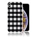Silicone Case for iPhone X, Black and White Buffalo Plaid Personalized Design Printed Phone Case Shockproof Full Body Protection Anti-Scratch Drop Protection Cover