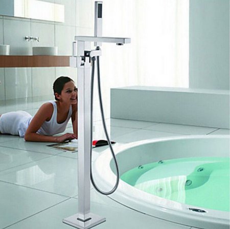 Robinet mitigeur sur pied Gowe pour baignoire îlot : finissez-en avec les projections d'eau