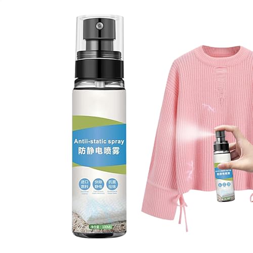 Spray eliminador de estática - Removedor de adherencia de control antiestático | Spray de viaje portátil Static Guard para ropa, vestidos, pantalones y fibras
