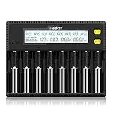 【Mehrfunktional】: Zwei Spannung-Option, DC12V oder ac86-265V. C8 ist ein intelligentes Universal-Ladegerät, das fast alle Li-Ionen-, Ni-MH-, NiCd-Batterien laden kann. Er kann den Batterietyp erkennen und die verschiedene Akkus gleichzeitig unter dem gewählten Ladestrom laden. Mit LED-Anzeigen können Sie den Ladevorgang übersichtlich ablesen. Die integrierte Schutzschaltung ermöglicht das Aufladen Ihrer Batterien ohne Berücksichtigung von Sicherheitsproblemen.